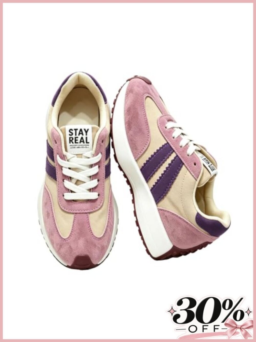 Women's Faux Suede Nylon Platform Sneakers Breathable Casual Walking Shoes